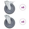 vidaXL Ruedas giratorias con agujero pasador 12 unidades 125 mm