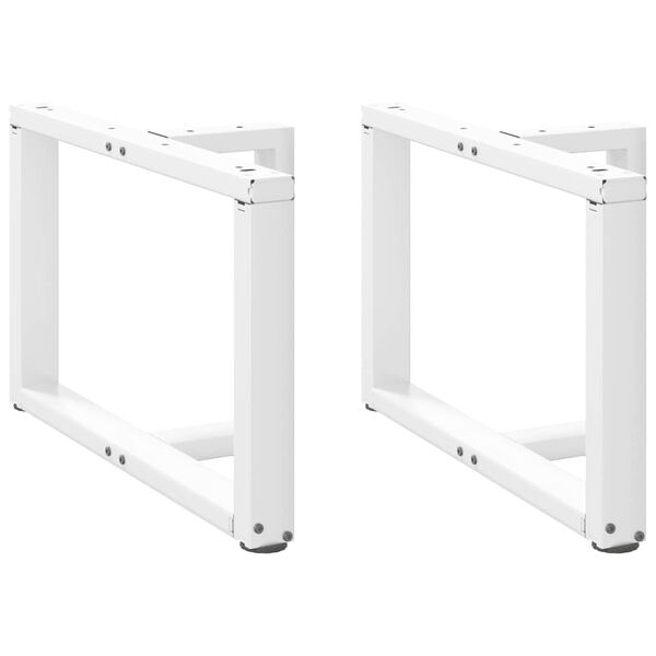 vidaXL Patas para mesa de centro en forma de T (2 unidades), color blanco, 60 x 25 x (42-43) cm, acero
