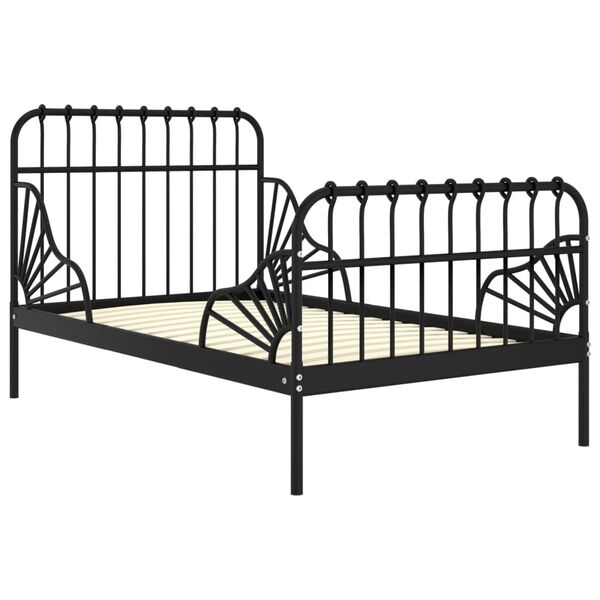 vidaXL Estructura cama extensible sin colchón metal negro 80x130/200cm