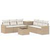 vidaXL Juego de Sof&aacute; 8 uds. Beige y blanco crema