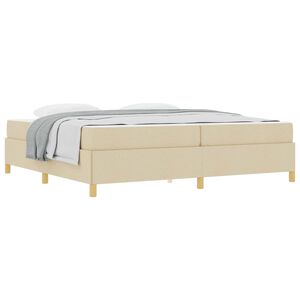 vidaXL Estructura de cama con colch&oacute;n Crema 200 x 200 cm tela