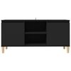 vidaXL Mueble de TV con patas de madera maciza negro 103,5x35x50 cm