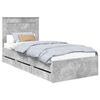 vidaXL Estructura de cama Gris Concreto 90 x 190 cm Madera Ingenieril