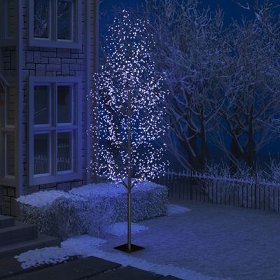 vidaXL Árbol de Navidad 1200 LED luz azul fría flores de cerezo 400 cm