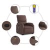 vidaXL Sill&oacute;n reclinable de masaje de pie de cuero sint&eacute;tico marr&oacute;n
