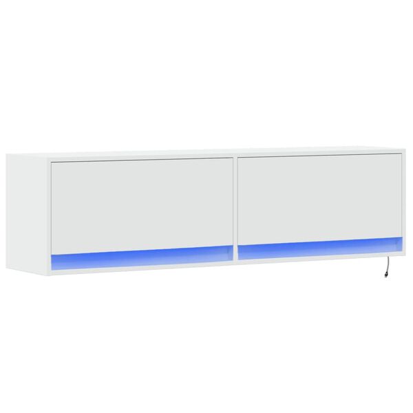 vidaXL Mueble de TV de pared con luces LED blanco 140x31x38 cm