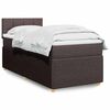 vidaXL Cama box spring con colch&oacute;n tela marr&oacute;n oscuro 90x200 cm