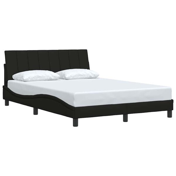vidaXL Estructura de cama sin colch&oacute;n Hanko tela negro 120x200 cm