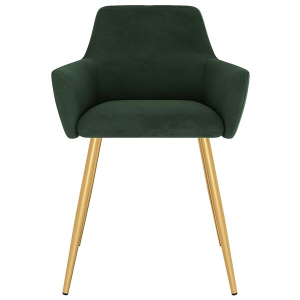 vidaXL Sillas de comedor 2 unidades terciopelo verde oscuro