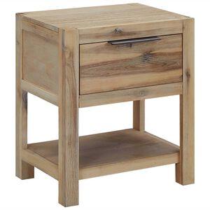 vidaXL Mesita de noche con caj&oacute;n madera acacia maciza 40x30x48 cm