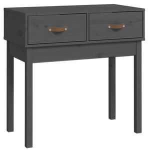 vidaXL Mesa consola de madera maciza de pino gris 76,5x40x75 cm