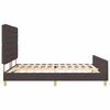 vidaXL Estructura de cama con cabecera Marr&oacute;n oscuro 180 x 200 cm tela