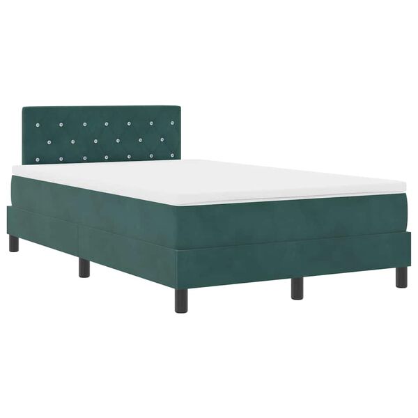 vidaXL Cama tipo Box Spring Verde oscuro 120 x 200 cm Terciopelo