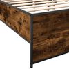 vidaXL Estructura cama madera ingenier&iacute;a metal roble ahumado 120x190cm