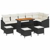 vidaXL Conjunto de sof&aacute;s de jard&iacute;n 10 uds. Negro rat&aacute;n sint&eacute;tico