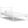 vidaXL Estructura de cama sin colch&oacute;n metal blanco 90x200 cm