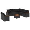 vidaXL Set de sof&aacute;s de jard&iacute;n 10 pzas cojines rat&aacute;n sint&eacute;tico negro