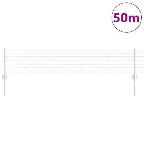 vidaXL Cerca y Poste Plateado 0,4 x 50 m Acero