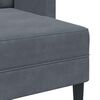 vidaXL Sofá de 2 plazas con chaise longue en forma L gris oscuro 125cm