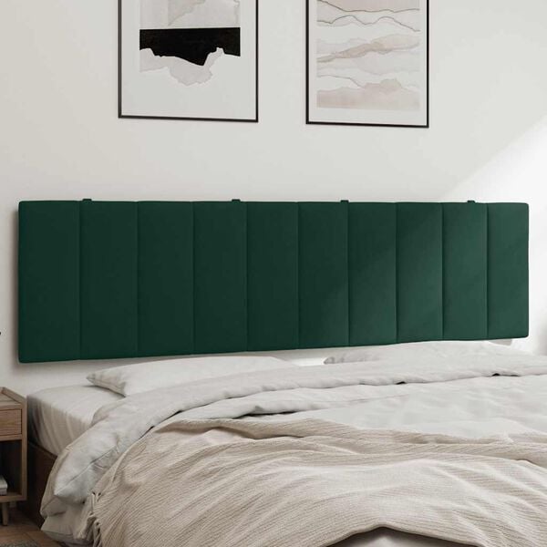 vidaXL Cabecero de cama acolchado Hanko terciopelo verde oscuro 180 cm