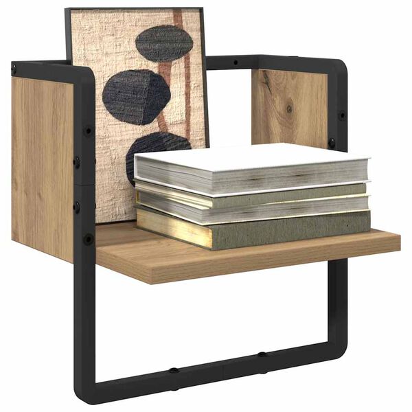 vidaXL Estante de pared con estante Roble Artesanal 30 x 25 x 30 cm