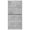 vidaXL Mueble zapatero 4 cajones abatibles gris hormig&oacute;n 80x21x163,5cm