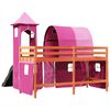 vidaXL Cama alta para ni&ntilde;os con torre madera pino rosa 80x200 cm