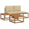 vidaXL Conjunto de sof&aacute;s de exterior 3 uds. Natural