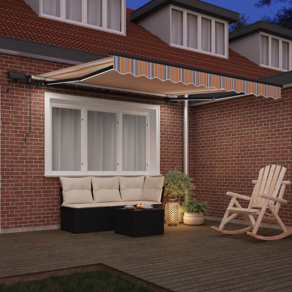 vidaXL Toldo Retr&aacute;ctil Manual Multicolor 300 x 250 cm tela