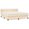 vidaXL Cama box spring con colch&oacute;n tela color crema 160x200 cm