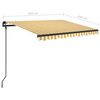 vidaXL Toldo autom&aacute;tico retr&aacute;ctil con postes amarillo blanco 3,5x2,5 m