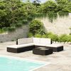 vidaXL Set muebles de jardín 6 piezas y cojines ratán sintético negro