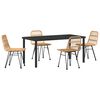 vidaXL Conjunto de Comedor de Jard&iacute;n 5 pcs Marr&oacute;n
