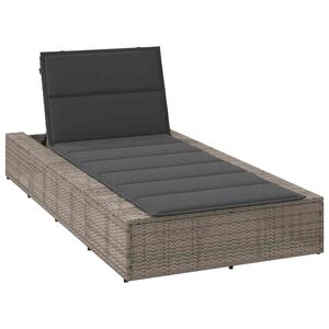 vidaXL Tumbona con coj&iacute;n flotante rat&aacute;n sint&eacute;tico gris