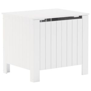 vidaXL Caja de almacenaje y tapa RANA madera maciza blanca 60x49x54 cm