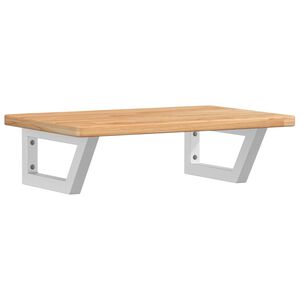 vidaXL Estante de lavabo de pared de acero y madera maciza de roble