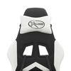 vidaXL Silla gaming con reposapi&eacute;s cuero sint&eacute;tico negro blanco