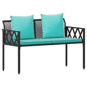 vidaXL Bancos de exterior 2 -Seater 116 x 56 x 75 cm rat&aacute;n sint&eacute;tico