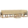vidaXL Conjunto de sof&aacute;s de exterior 7 uds. y Beige