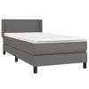 vidaXL Cama box spring con colch&oacute;n cuero sint&eacute;tico gris 100x200 cm