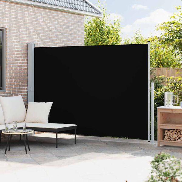 vidaXL Toldo lateral retr&aacute;ctil para patio negro 200x300 cm