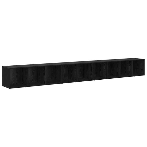 vidaXL Conjunto de mueble de TV 3 pcs Roble Negro 37 x 35 x 107,5 cm