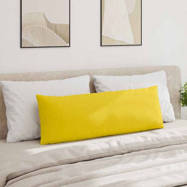 vidaXL Cojines de sof&aacute; 2 pcs Amarillo Claro 120 x 40 cm tela