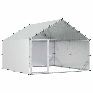 vidaXL Gallinero con Techo Plateado 200 x 200 x 150 cm
