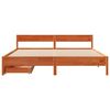 vidaXL Cama sin colch&oacute;n madera maciza de pino marr&oacute;n cera 180x200 cm