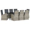 vidaXL Conjunto de Comedor de Jard&iacute;n 9 pcs Gris rat&aacute;n sint&eacute;tico