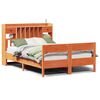 vidaXL Cama con estanter&iacute;a sin colch&oacute;n madera maciza marr&oacute;n 120x200cm