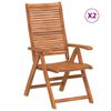 vidaXL Sillas plegables reclinables, 2 unidades, madera maciza de acacia.