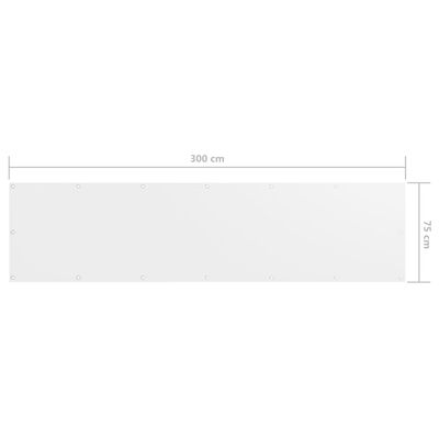 vidaXL Toldo para balcón tela oxford blanco 75x300 cm