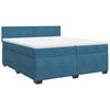 vidaXL Cama box spring con colch&oacute;n terciopelo azul 200x200 cm